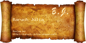 Baruch Júlia névjegykártya